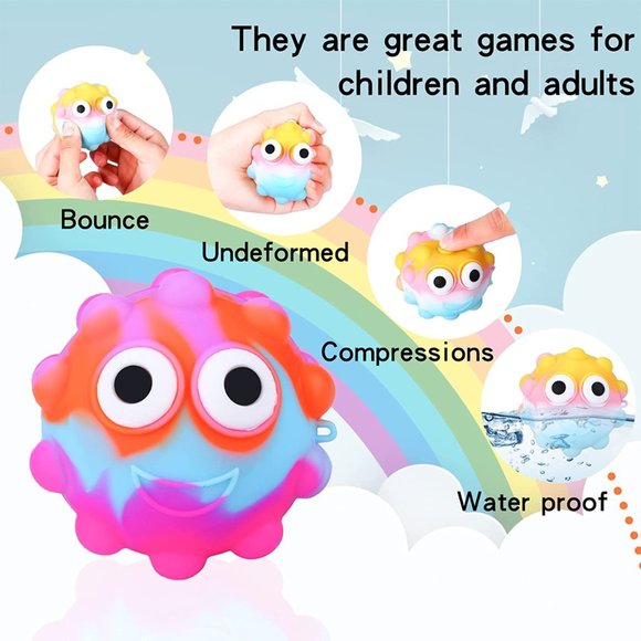 4 Piece of Squeeze Eyes Pop It Easter Toys Assorted - Picture 6 of 7